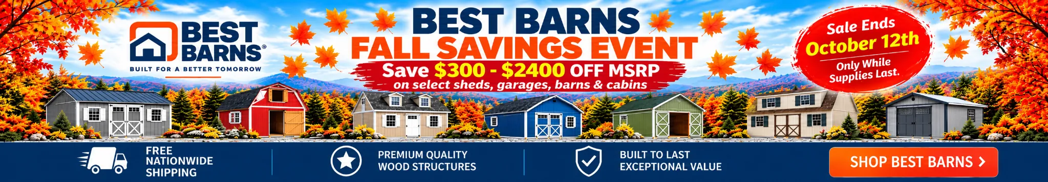 Best Barns Storage Sale Free Window Promotion